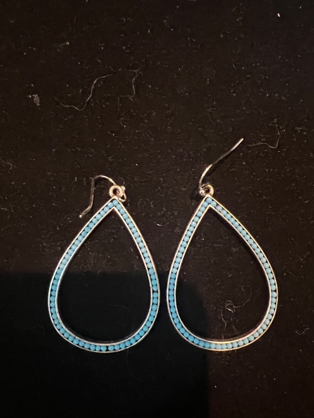 Lucky Brand Turquoise Blue Teardrop Dangle Earrings